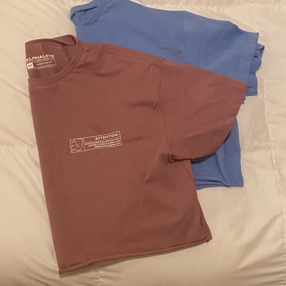 TWO ALPHALETE CROP SHIRTS M